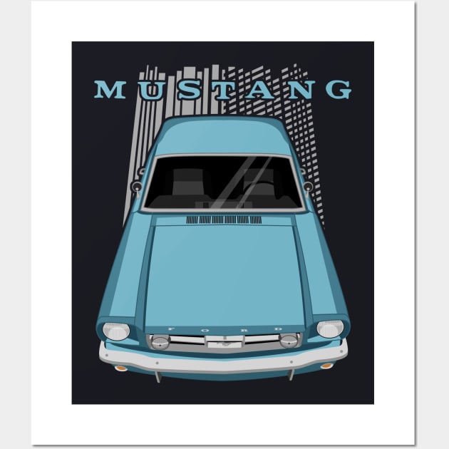 Mustang 1966 - Turquoise Wall Art by V8social